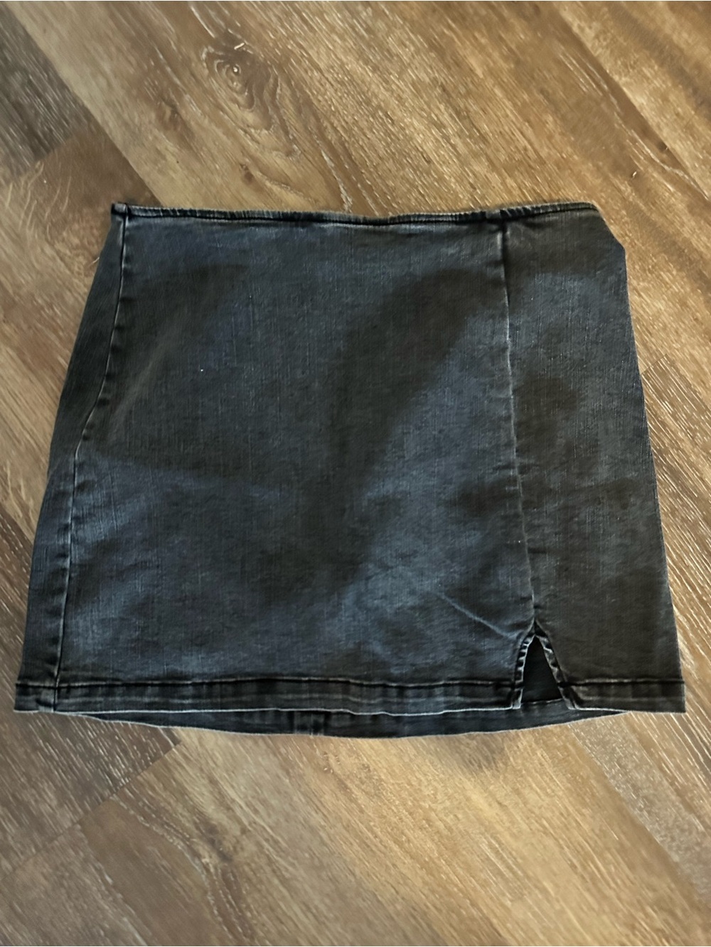 wild fable Black Mini Skirt with Front Notch Detail